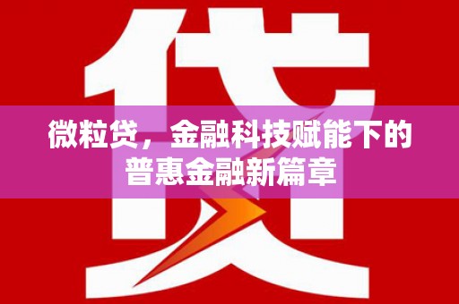 竹东微粒贷，金融科技赋能下的普惠金融新篇章