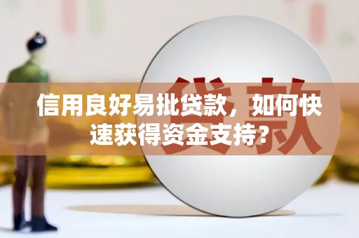 中卫信用良好易批贷款，如何快速获得资金支持？