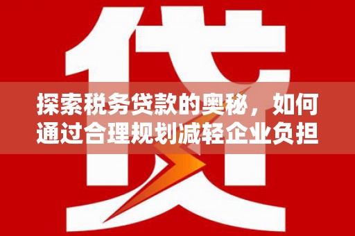 庆元探索税务贷款的奥秘，如何通过合理规划减轻企业负担