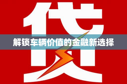 国姓解锁车辆价值的金融新选择