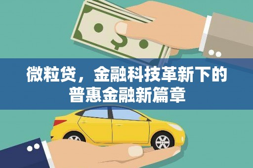 海盐微粒贷，金融科技革新下的普惠金融新篇章