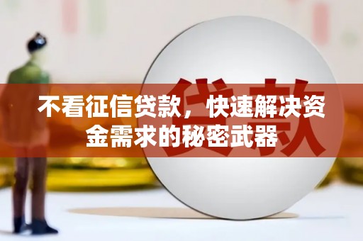新会不看征信贷款，快速解决资金需求的秘密武器