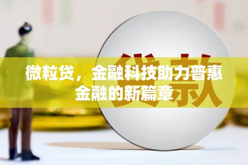 岫岩微粒贷，金融科技助力普惠金融的新篇章
