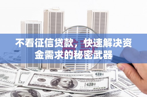 舟山新区不看征信贷款，快速解决资金需求的秘密武器