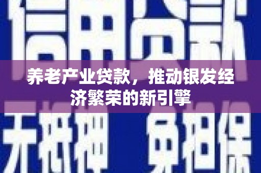 玄武养老产业贷款，推动银发经济繁荣的新引擎
