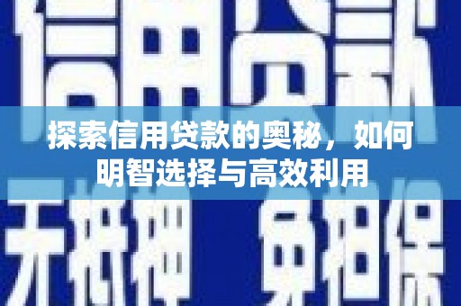 裕民探索信用贷款的奥秘，如何明智选择与高效利用