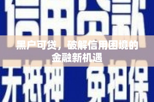 自流井黑户可贷，破解信用困境的金融新机遇